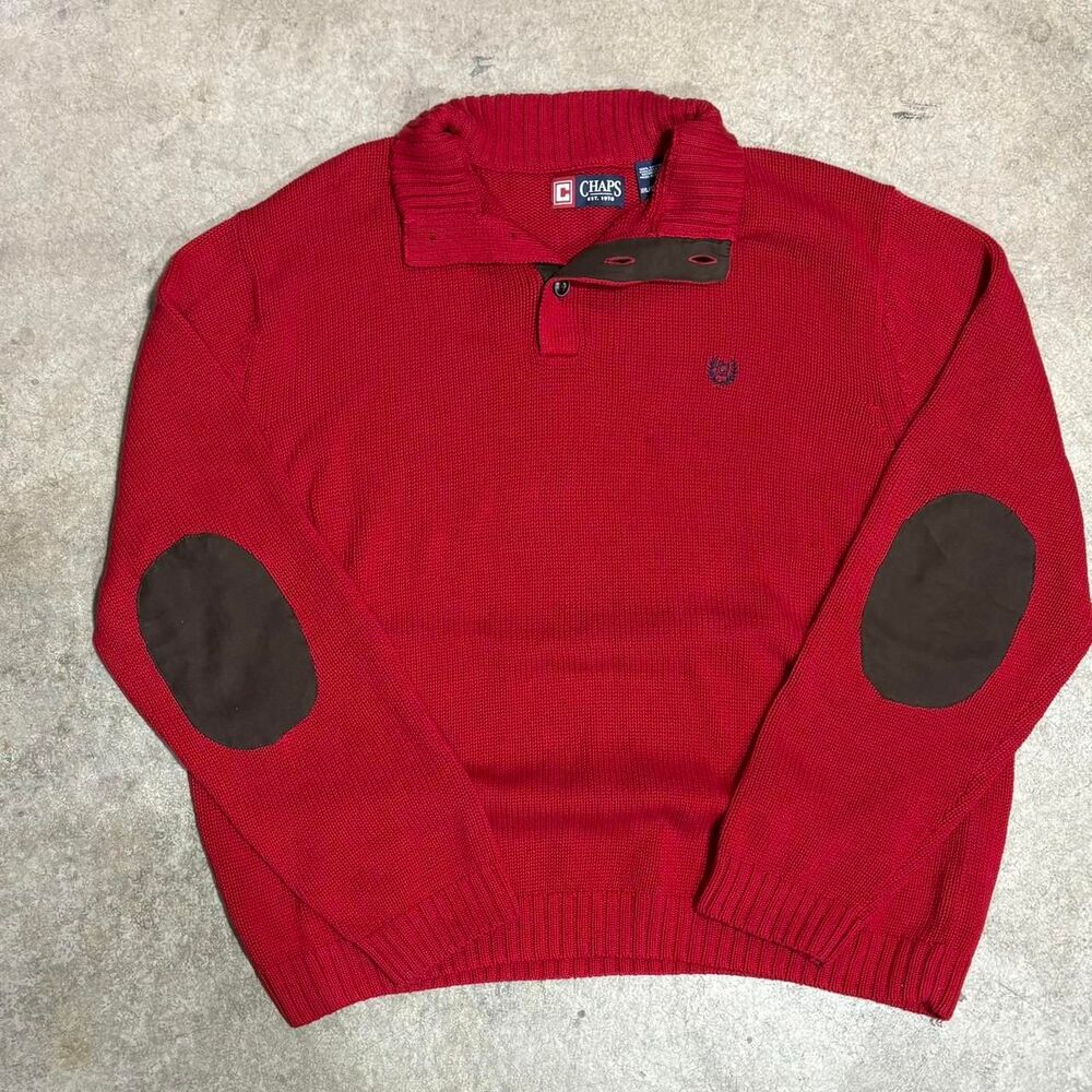 Chaps Men's Red and Burgundy Sweatshirt